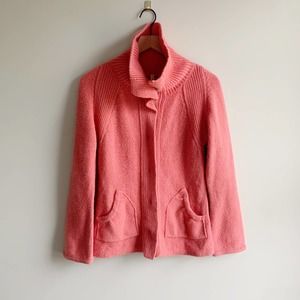Anthro | Moth | Pink Knit Snap Cardigan sz M